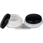 Масленка двойная пластиковая с крышкой КИТАЙ "пузатая"