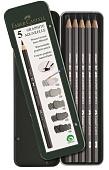 Набор чернографитных карандашей акварельных FABER-CASTELL "Graphite Aquarelle" 5шт