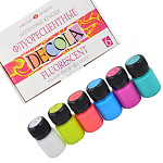 Набор акриловых красок флуоресцентных DECOLA 6х20мл
