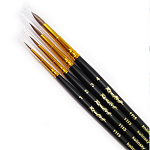 Кисть колонок круглая ROUBLOFF "1115" ручка короткая черная