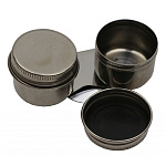 Масленка двойная металлическая с крышкой КИТАЙ "цилиндр"