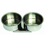 Масленка двойная металлическая без крышки КИТАЙ "цилиндр"