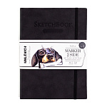 Скетчбук для маркеров МАЛЕВИЧ "2Side" асфальт, твердая обложка, сшивка